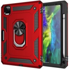 iPad Pro 11 4. Nesil 2022 M2 uyumlu Kılıf Metal Yüzüklü Standlı Kalem Bölmeli Premium Vega