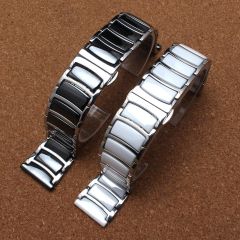 Amazfit GTR 2e 47 mm Uyumlu Seramik Metal Kordon Seramik Metal Kayış Beyaz - Gümüş