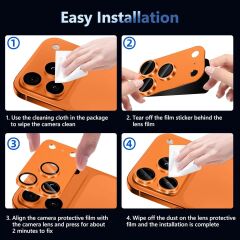 iPhone 17 Pro Uyumlu Tam Kaplayan Kamera Lens Koruyucu Titanyum Kaplama Anti-Reflective