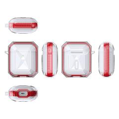 Airpods Uyumlu Kılıf Silikon Kulaklık Kılıfı Renkli Çerçeveli Şeffaf Geometrik Tasarım