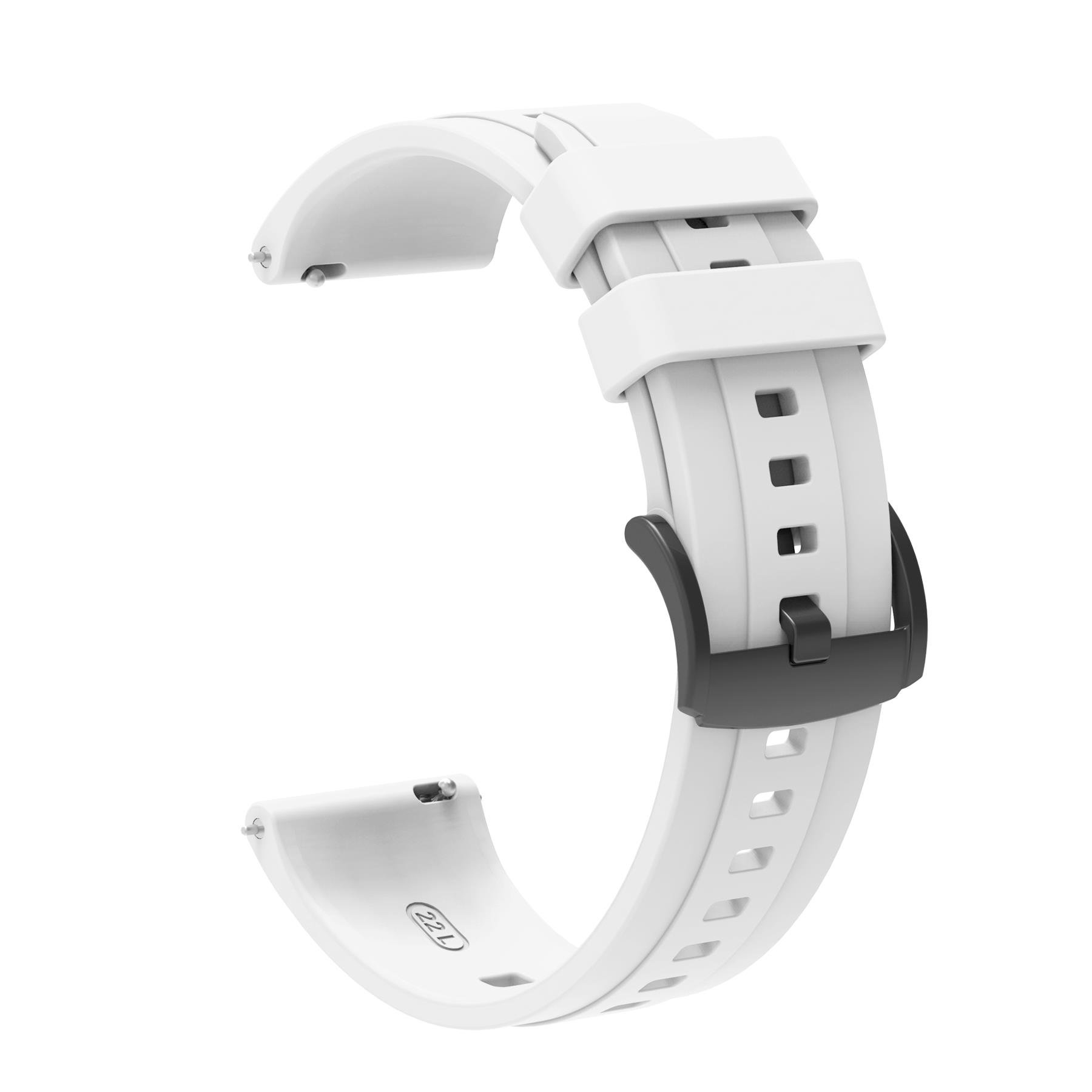 Galaxy Watch 3 45 mm Uyumlu Yumuşak Silikon Kordon Spor Kayış Soft Jel Premium Silikon Metal Toka Beyaz