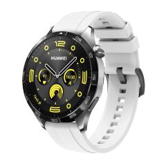 Galaxy Watch 3 45 mm Uyumlu Yumuşak Silikon Kordon Spor Kayış Soft Jel Premium Silikon Metal Toka Beyaz