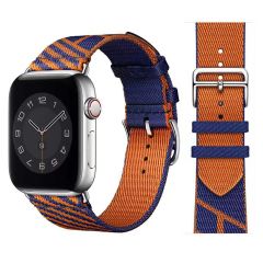 Apple Watch 8 41 mm uyumlu Hermes Hasır Kumaş Kordon Renkli Özgün Tasarım Kayış No: 05