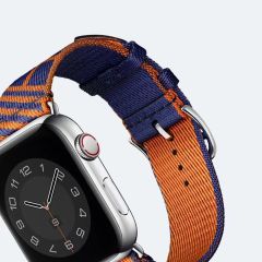 Apple Watch 8 41 mm uyumlu Hermes Hasır Kumaş Kordon Renkli Özgün Tasarım Kayış No: 05
