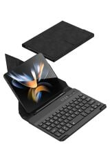 Samsung Galaxy Z Fold 3 uyumlu Klavyeli Kılıf Bluetooth Keyboard Set Standlı Kalem Bölmeli