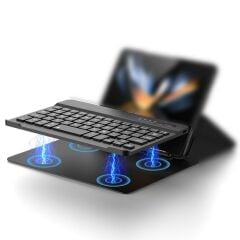 Samsung Galaxy Z Fold 3 uyumlu Klavyeli Kılıf Bluetooth Keyboard Set Standlı Kalem Bölmeli