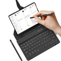 Samsung Galaxy Z Fold 3 uyumlu Klavyeli Kılıf Bluetooth Keyboard Set Standlı Kalem Bölmeli