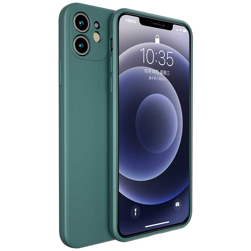 Apple iPhone 12 Kılıf Benks Painting TPU Kapak Koyu Yeşil