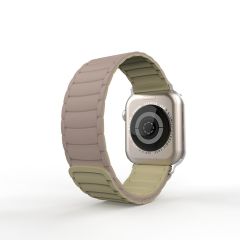 Apple Watch 7 8 9 41 mm uyumlu Mıknatıslı Silikon Kordon Çift Renkli Magnetik Kayış Soft Tone Strap