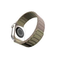 Apple Watch 7 8 9 41 mm uyumlu Mıknatıslı Silikon Kordon Çift Renkli Magnetik Kayış Soft Tone Strap