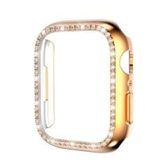 Apple Watch 8 41 mm uyumlu Kasa Koruyucu Taşlı Tasarım Metalik Renk Gövde Koruma (Önü Açık)