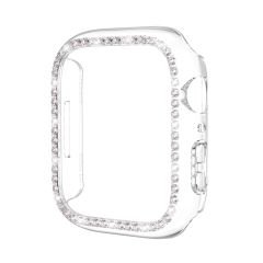 Apple Watch 8 41 mm uyumlu Kasa Koruyucu Taşlı Tasarım Metalik Renk Gövde Koruma (Önü Açık)