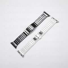 Apple Watch 7 6 SE 5 4 3 2 1 - 42 / 44 / 45 mm uyumlu Seramik Kordon Baklalı Premium Seramik Kayış Beyaz