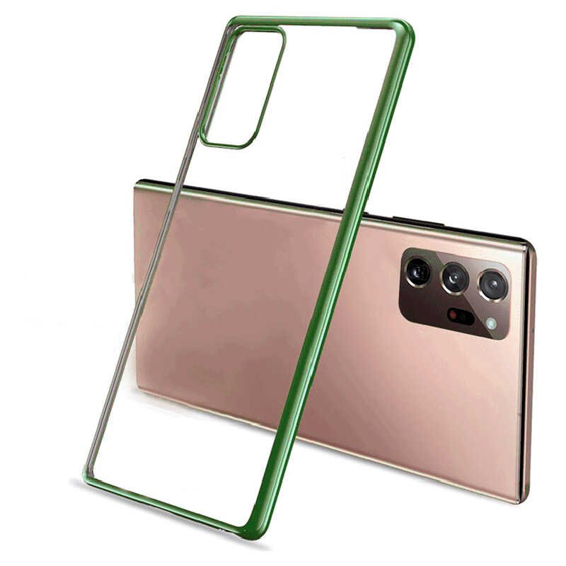 Galaxy Note 20 Ultra Benks Magic Glitz Ultra-Thin Transparent Protective Soft Kapak Açık Yeşil