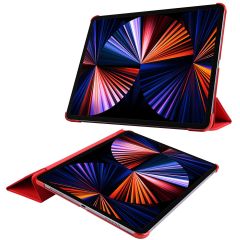 iPad Pro 12.9 6. Nesil 2022 M2 uyumlu Kılıf Flip Akıllı Kapak Standlı Smart Cover Uyku Modlu Kırmızı