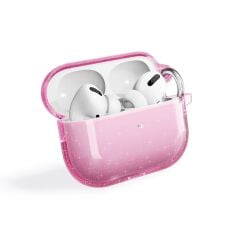 Airpods Pro 2. Nesil Uyumlu Simli Kılıf Sert Silikon Kapak Parlak Görünümlü Saydam Yapı