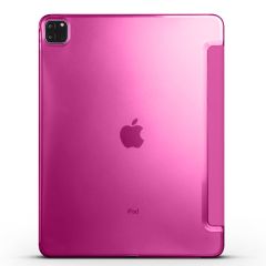 iPad Pro 12.9 6. Nesil 2022 M2 uyumlu Kılıf Flip Akıllı Kapak Standlı Smart Cover Uyku Modlu Pembe