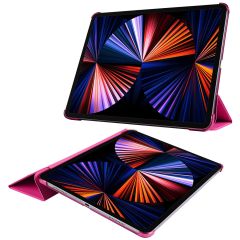 iPad Pro 12.9 6. Nesil 2022 M2 uyumlu Kılıf Flip Akıllı Kapak Standlı Smart Cover Uyku Modlu Pembe