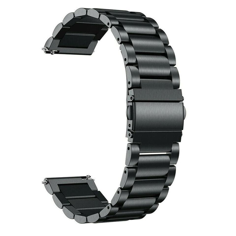 Huawei Watch GT 2 46 mm Uyumlu Metal Kordon Premium Paslanmaz Çelik Kayış Baklalı Model Siyah