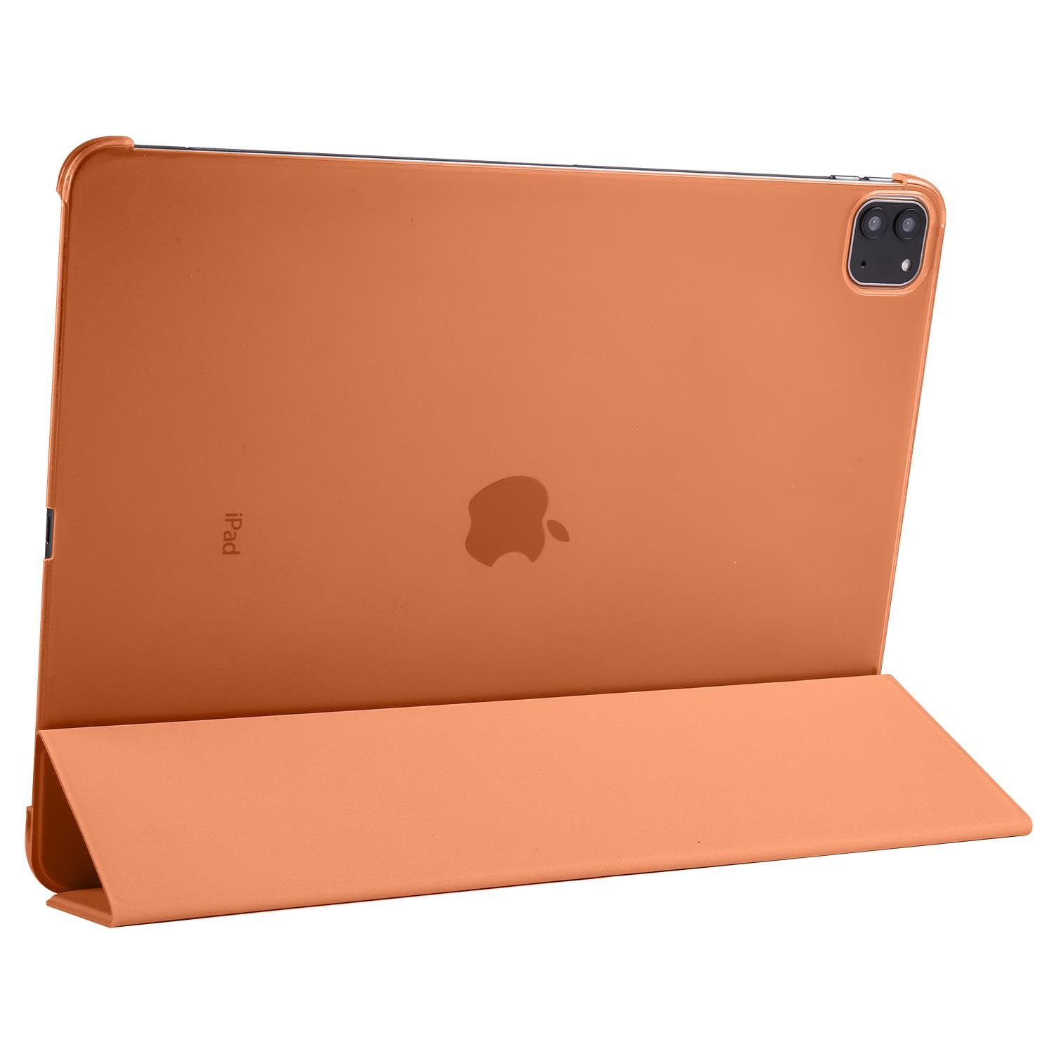 iPad Pro 12.9 6. Nesil 2022 M2 uyumlu Kılıf Flip Akıllı Kapak Standlı Smart Cover Uyku Modlu Turuncu