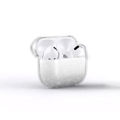Airpods 3. Nesil Uyumlu Simli Kılıf Sert Silikon Kapak Parlak Görünümlü Saydam Yapı