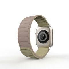 Apple Watch 6 5 4 3 2 1 SE 42 44 mm uyumlu Mıknatıslı Silikon Kordon Çift Renkli Magnetik Kayış