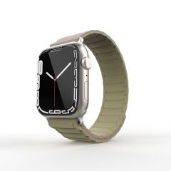 Apple Watch 6 5 4 3 2 1 SE 42 44 mm uyumlu Mıknatıslı Silikon Kordon Çift Renkli Magnetik Kayış