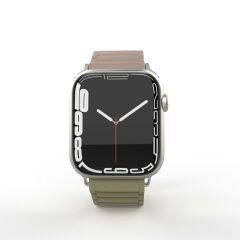 Apple Watch 6 5 4 3 2 1 SE 42 44 mm uyumlu Mıknatıslı Silikon Kordon Çift Renkli Magnetik Kayış