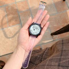 Samsung Galaxy Watch 7 40 / 44 mm Uyumlu Şeffaf Silikon Kordon Şık ve Estetik Kayış