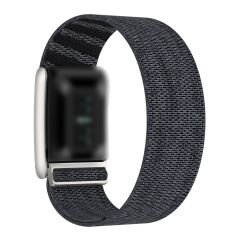 Whoop 5.0 uyumlu Kumaş Hasır Örgülü Kordon Premium Kayış Spor & Şık Bileklik Siyah - Gri