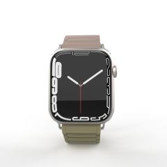 Apple Watch 6 5 4 3 2 1 SE 38 40 mm uyumlu Mıknatıslı Silikon Kordon Çift Renkli Magnetik Kayış