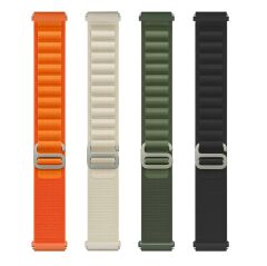 Samsung Galaxy Watch FE 40 mm uyumlu Kordon Alpine Loop Kumaş Örgü Kayış Krem