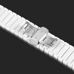 Amazfit GTR 47 mm Uyumlu Seramik Kordon Premium Seramik Kayış Beyaz