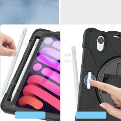 iPad Mini 7. Nesil 2024 Uyumlu Kılıf Askılı Standlı Kalem Bölmeli Defender Zırh Tank Üstün Koruma