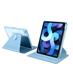 iPad Air 5. Nesil 2022 10.9'' M1 uyumlu Kılıf 360° Dönebilen Kalem Bölmeli Standlı Akıllı Kapak Mavi