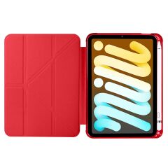 iPad Mini 7. Nesil 2024 Uyumlu Kapaklı Kılıf Kalem Bölmeli Tri Fold Standlı Uyku Modlu Akıllı Kapak