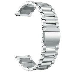 Amazfit GTR 47 mm Uyumlu Metal Kordon Premium Paslanmaz Çelik Kayış Baklalı Model Gümüş