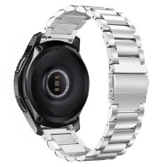 Amazfit GTR 47 mm Uyumlu Metal Kordon Premium Paslanmaz Çelik Kayış Baklalı Model Gümüş