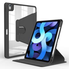 iPad Air 5. Nesil 2022 10.9'' M1 uyumlu Kılıf 360° Dönebilen Kalem Bölmeli Standlı Akıllı Kapak Siyah