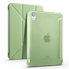 iPad Mini 7. Nesil 2024 Uyumlu Kapaklı Kılıf Kalem Bölmeli Tri Fold Standlı Uyku Modlu Akıllı Kapak Açık Yeşil