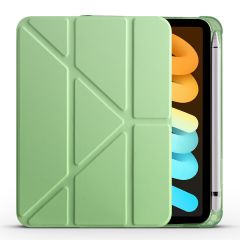 iPad Mini 7. Nesil 2024 Uyumlu Kapaklı Kılıf Kalem Bölmeli Tri Fold Standlı Uyku Modlu Akıllı Kapak Açık Yeşil