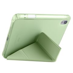 iPad Mini 7. Nesil 2024 Uyumlu Kapaklı Kılıf Kalem Bölmeli Tri Fold Standlı Uyku Modlu Akıllı Kapak Açık Yeşil