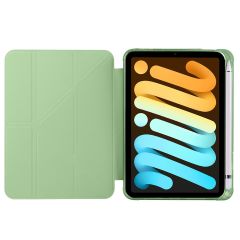 iPad Mini 7. Nesil 2024 Uyumlu Kapaklı Kılıf Kalem Bölmeli Tri Fold Standlı Uyku Modlu Akıllı Kapak Açık Yeşil