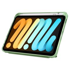 iPad Mini 7. Nesil 2024 Uyumlu Kapaklı Kılıf Kalem Bölmeli Tri Fold Standlı Uyku Modlu Akıllı Kapak Açık Yeşil