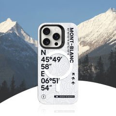 Apple iPhone 16 Kılıf Magsafe Şarj Özellikli Koordinat Yazı Desenli Benks Summit Serisi Kapak