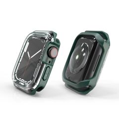 Apple Watch 8 41 mm uyumlu Kasa Koruyucu Spor Tasarım Premium Gövde Koruma (Önü Açık) Koyu Yeşil