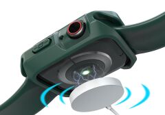 Apple Watch 8 41 mm uyumlu Kasa Koruyucu Spor Tasarım Premium Gövde Koruma (Önü Açık) Koyu Yeşil