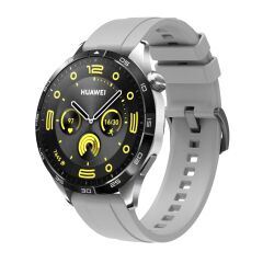Huawei Watch GT 3 / GT3 Pro 46 mm Uyumlu Yumuşak Silikon Kordon Spor Kayış Soft Jel Premium Silikon Gri