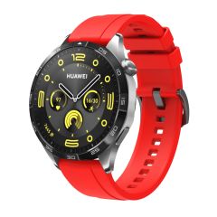 Huawei Watch GT 3 / GT3 Pro 46 mm Uyumlu Yumuşak Silikon Kordon Spor Kayış Soft Jel Premium Silikon Kırmızı