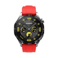 Huawei Watch GT 3 / GT3 Pro 46 mm Uyumlu Yumuşak Silikon Kordon Spor Kayış Soft Jel Premium Silikon Kırmızı